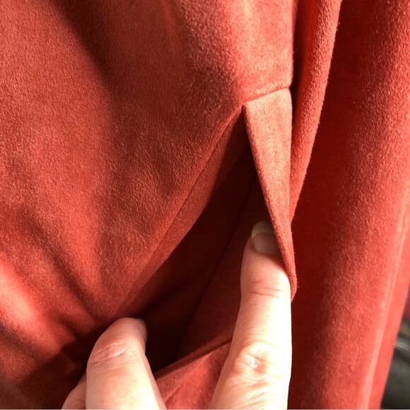 Soft Surroundings dusty rose pink faux suede open front vest Petite Medium PM - Picture 5 of 13